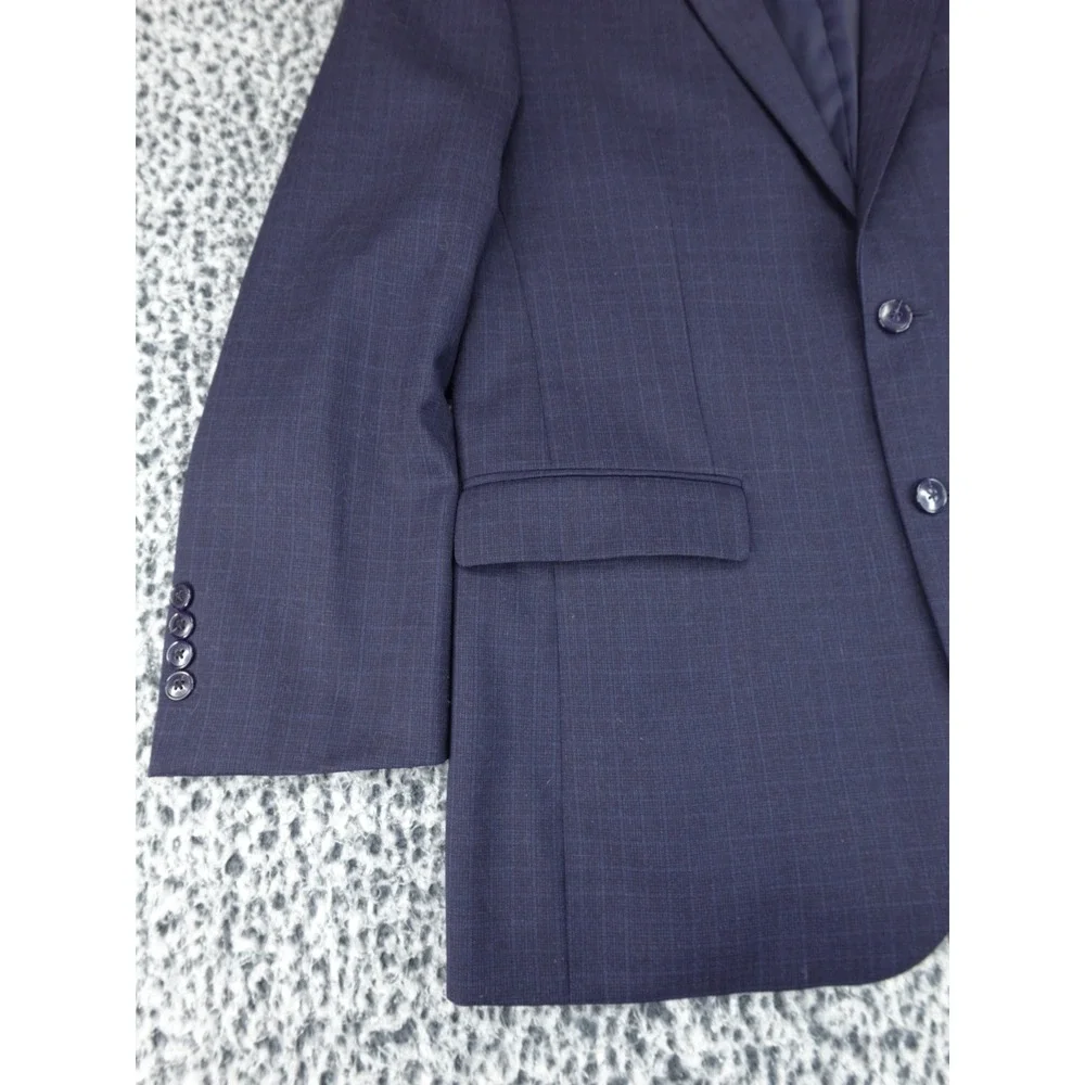 Jos. A. Bank Signature Gold‎ Blazer Mens 42R Blue Plaid Wool Two Button Jacket
